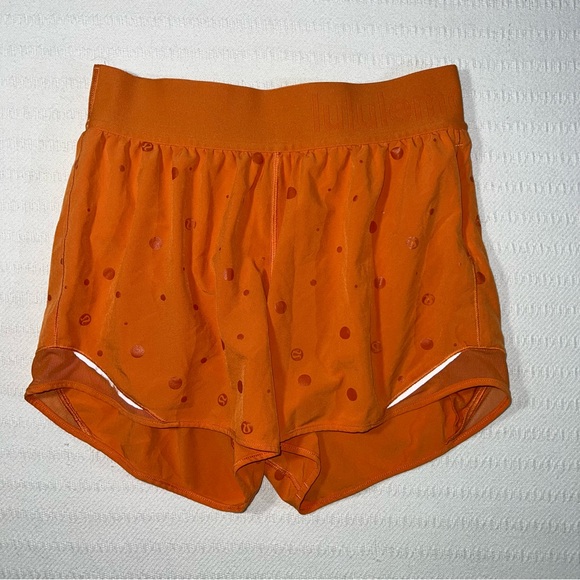 lululemon athletica Pants - Lululemon Womens Hotty Hot HR Logo Shorts Size 6 Athleisure Running Gym Sports